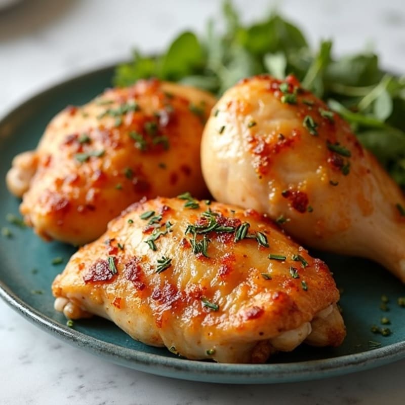 Crispy Herb-Roasted Chicken Thighs with Garlic