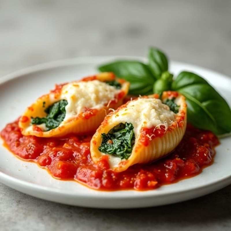 Baked Spinach Ricotta Stuffed Shells