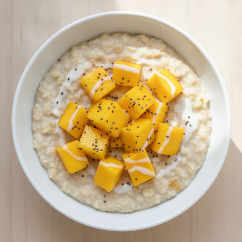 Mango Coconut Protein Oatmeal