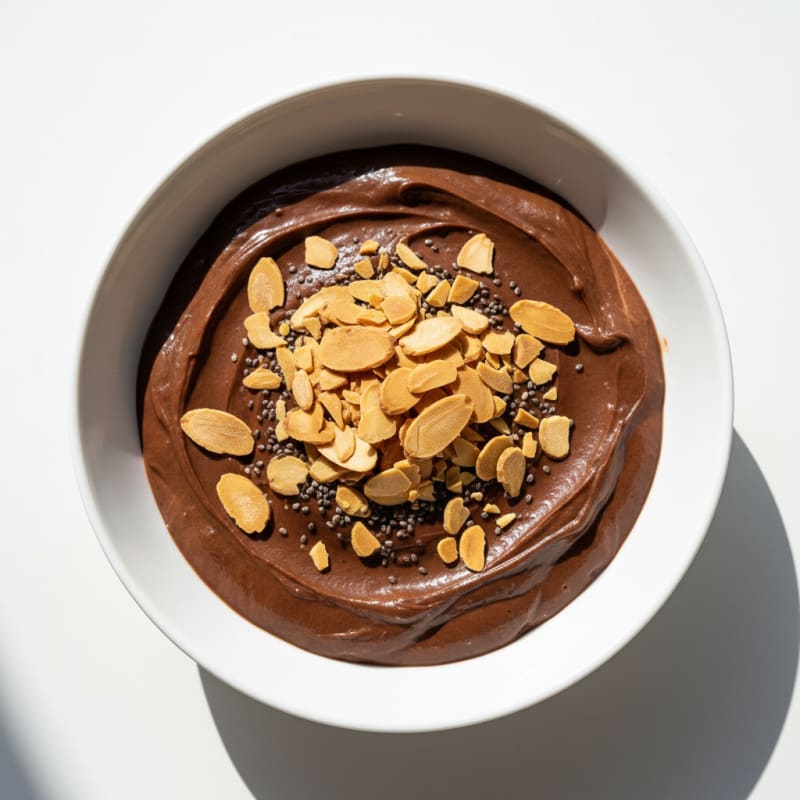 Silky Chocolate Protein Pudding with Almonds