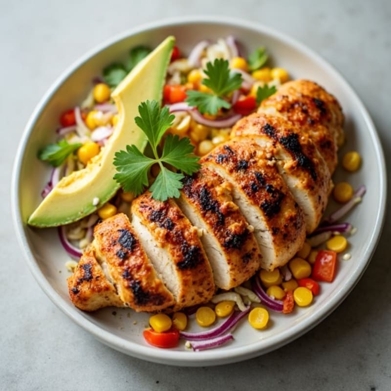 Southwestern Grilled Chicken with Fresh Corn Salsa Slaw