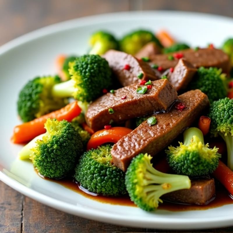 Lean Garlic-Ginger Beef and Crispy Broccoli Stir-Fry