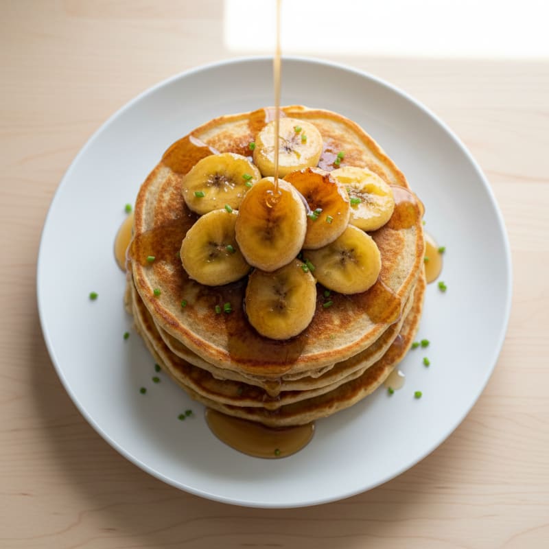 Golden Caramelized Banana Pancakes