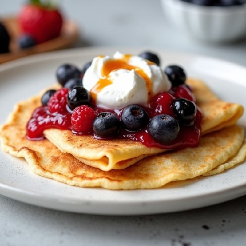 Protein-Packed Almond Flour Crepes with Berry Compote