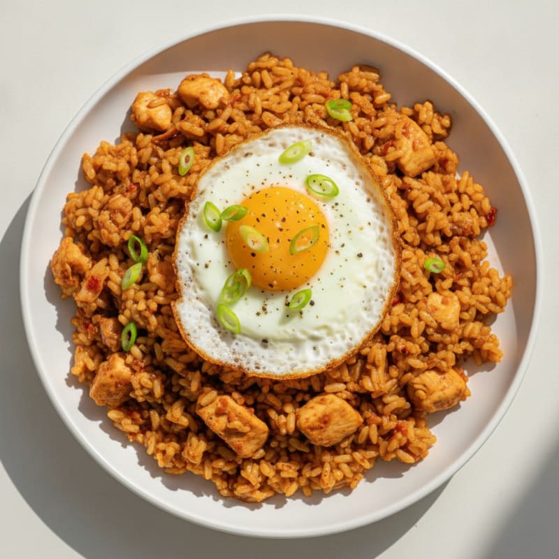 Kimchi Fried Rice with Fried Egg