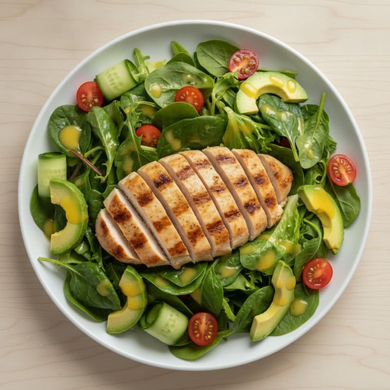 Grilled Chicken and Mixed Greens Salad with Lemon Vinaigrette