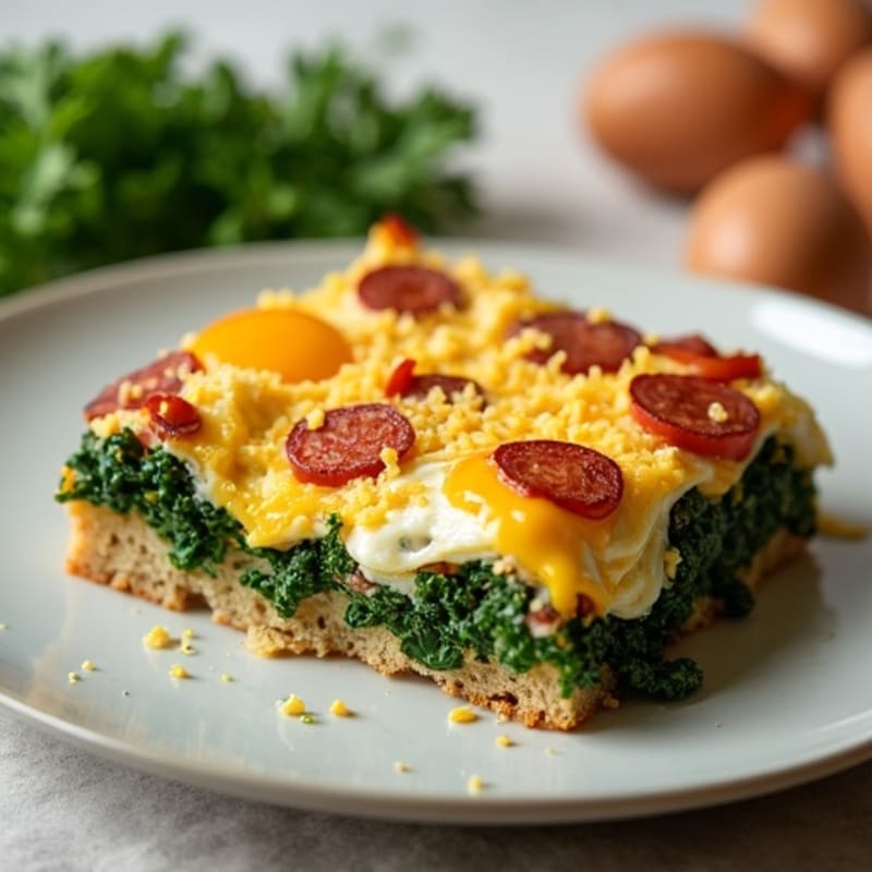 Healthy Sausage and Kale Breakfast Strata