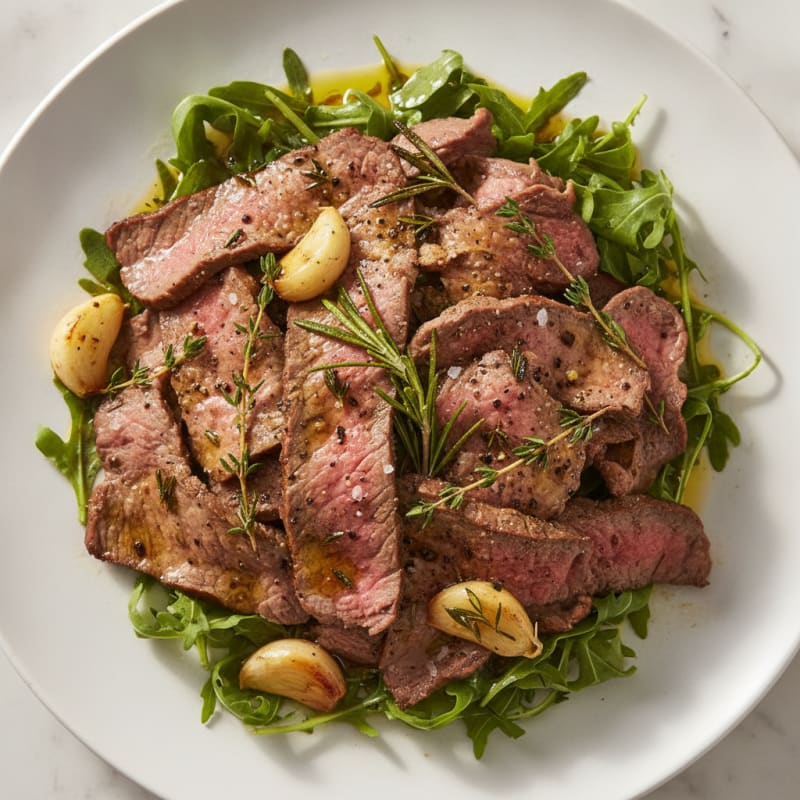 Pan-Seared Beef with Garlic and Herbs