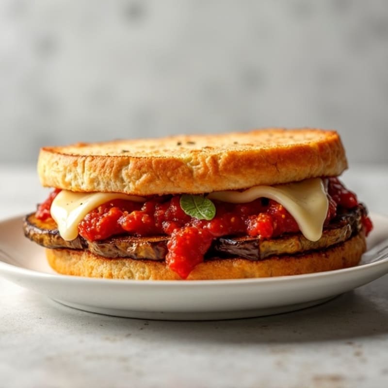 Crispy Baked Eggplant Parmesan Sandwich