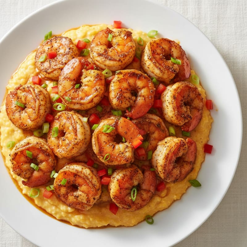 Cajun Shrimp with Creamy Cheddar Grits