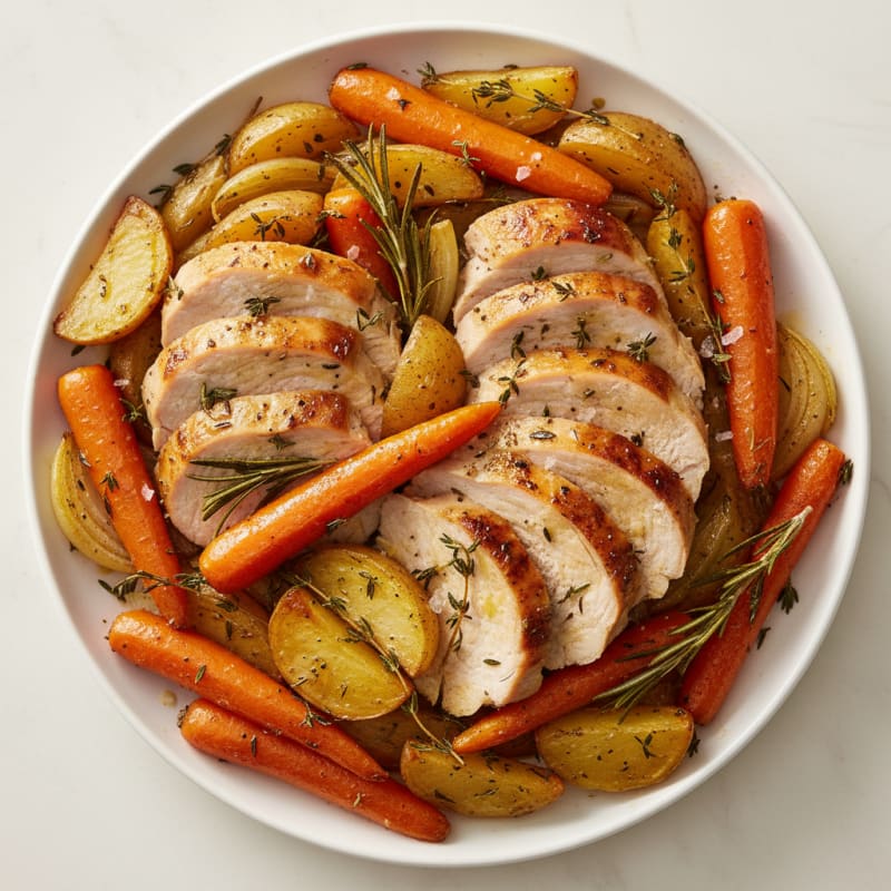 Herbed Turkey Breast and Root Vegetable Bake