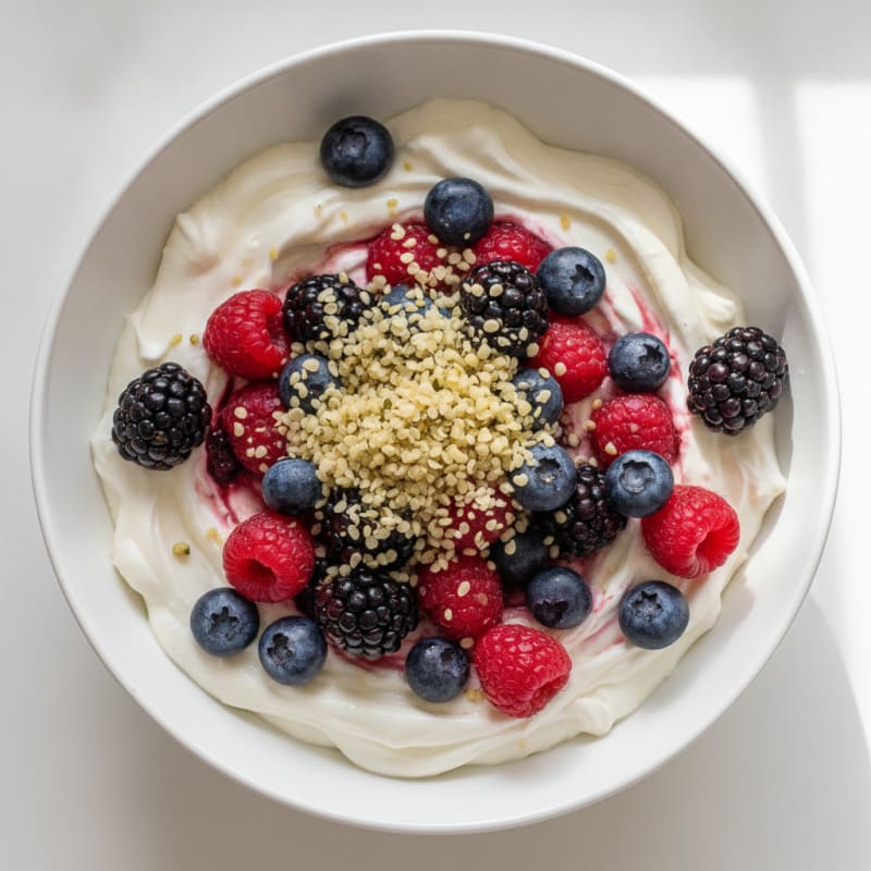 Silky Greek Yogurt Protein Parfait with Berries