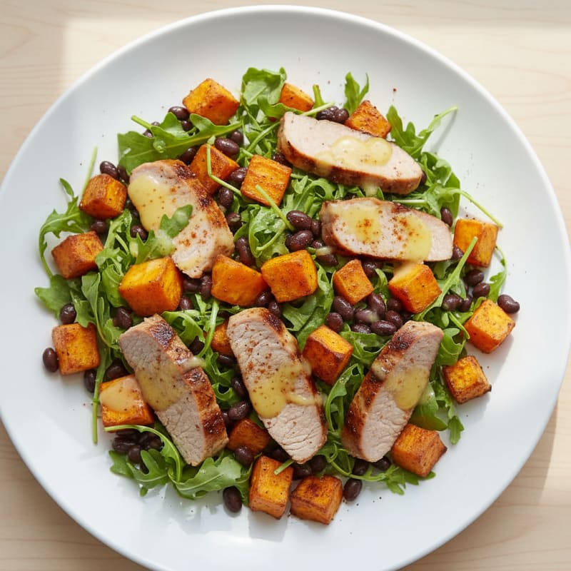 Black Bean and Roasted Sweet Potato Salad with Lemon Vinaigrette