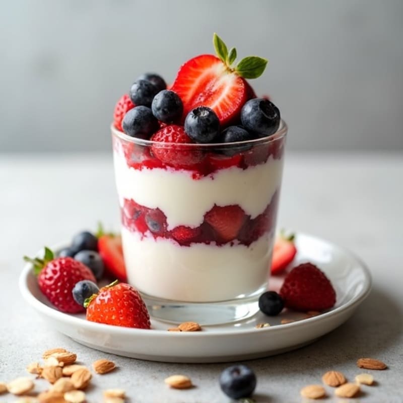 Greek Yogurt Protein Parfait with Mixed Berries