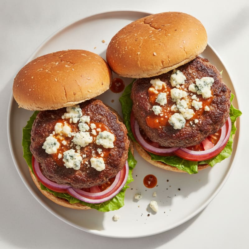 Buffalo Blue Cheese Beef Burgers