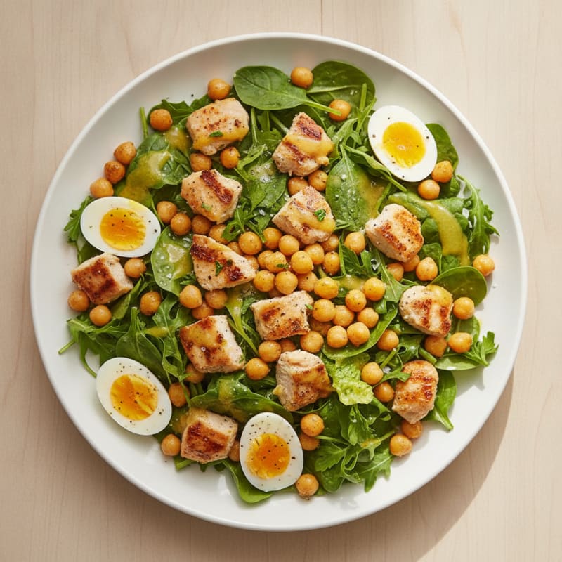 Chicken and Chickpea Green Salad