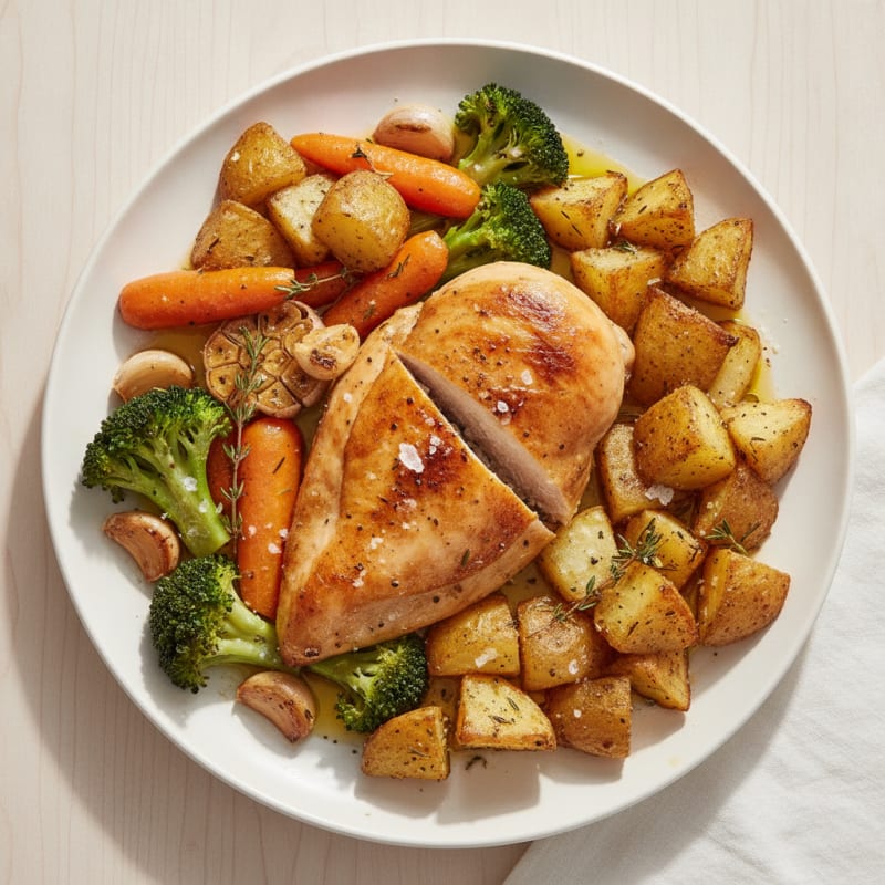 Herb-Roasted Chicken with Roasted Vegetables