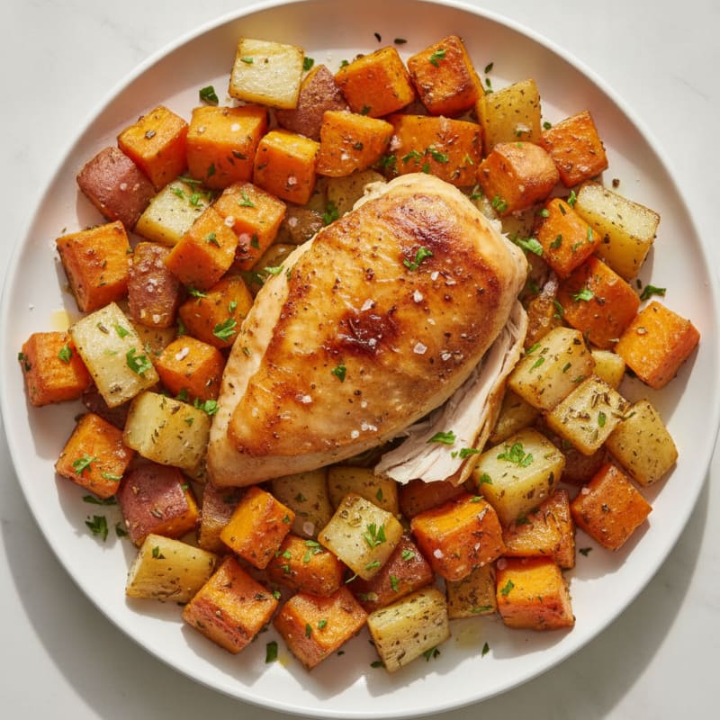 Rotisserie Chicken with Roasted Root Vegetables