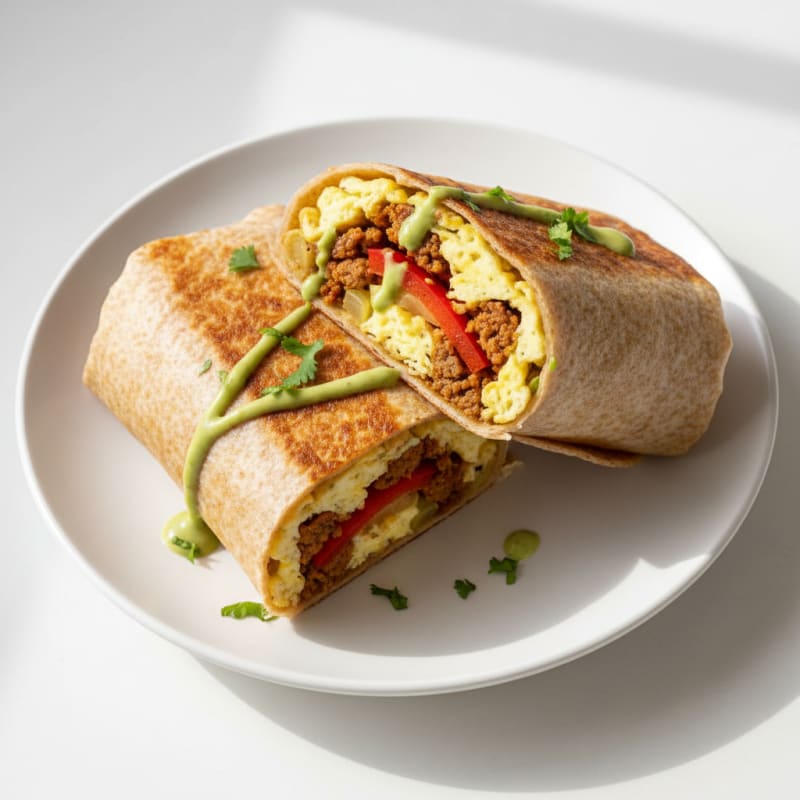 Crispy Chorizo Breakfast Burrito