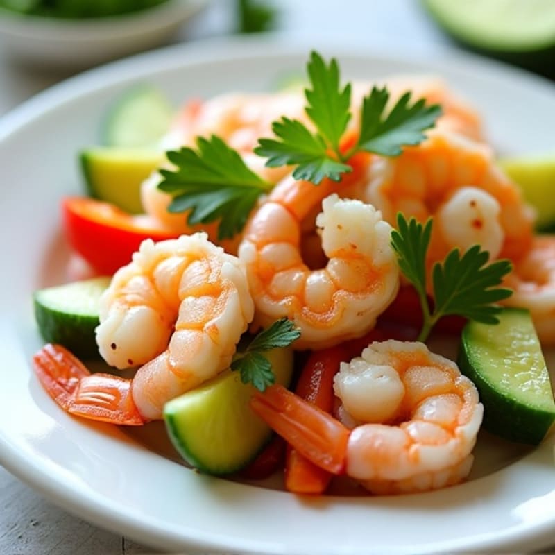 Fresh Lime-Marinated Shrimp with Creamy Avocado and Crisp Vegetables