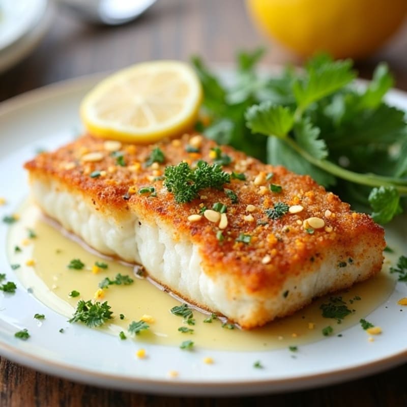 Crispy Pan-Seared Cod with Lemon Herb Crust