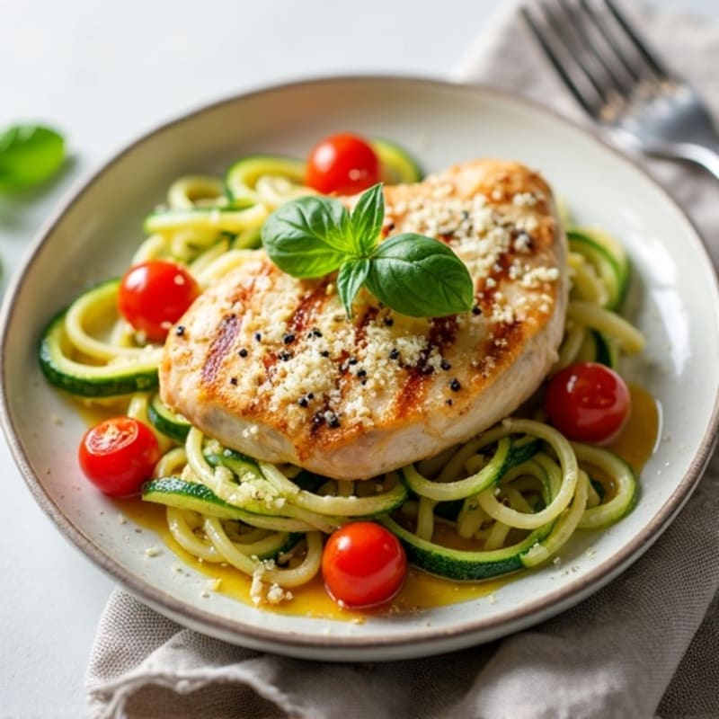 Garlic-Parmesan Zucchini Noodle Stir-Fry