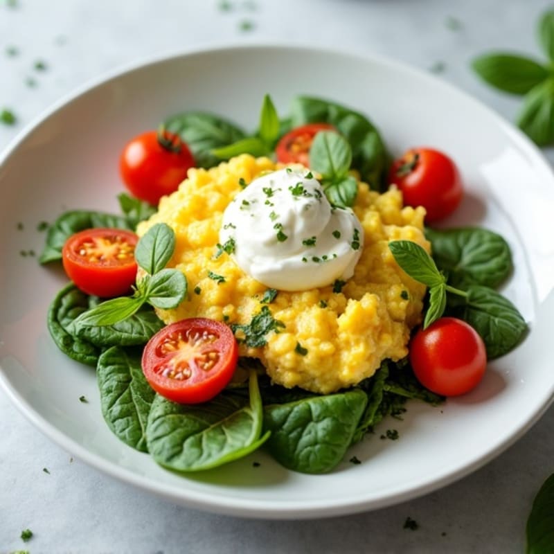 Fluffy Herb-Spinach Egg White Scramble
