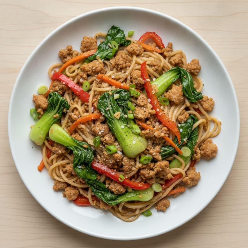 Ground Turkey Rice Noodle Stir-Fry