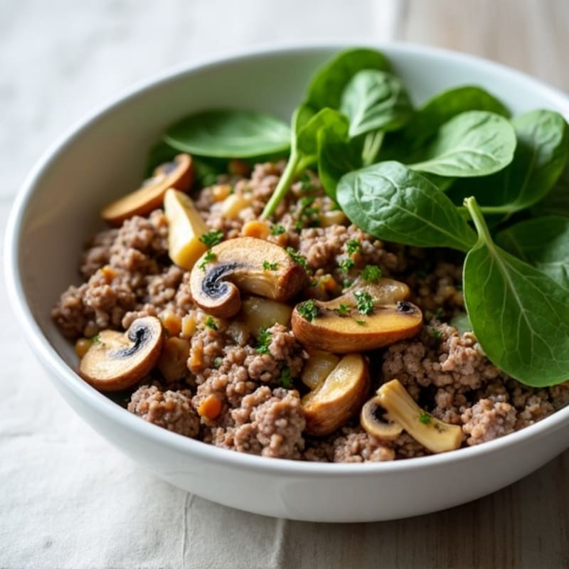 Healthy Creamy Beef and Mushroom Skillet
