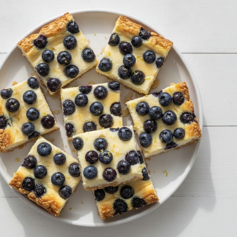 Blueberry Cheesecake Bars with Oat Crust