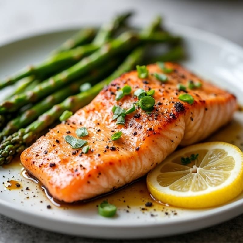 Sheet Pan Lemon-Garlic Roasted Salmon with Crispy Asparagus