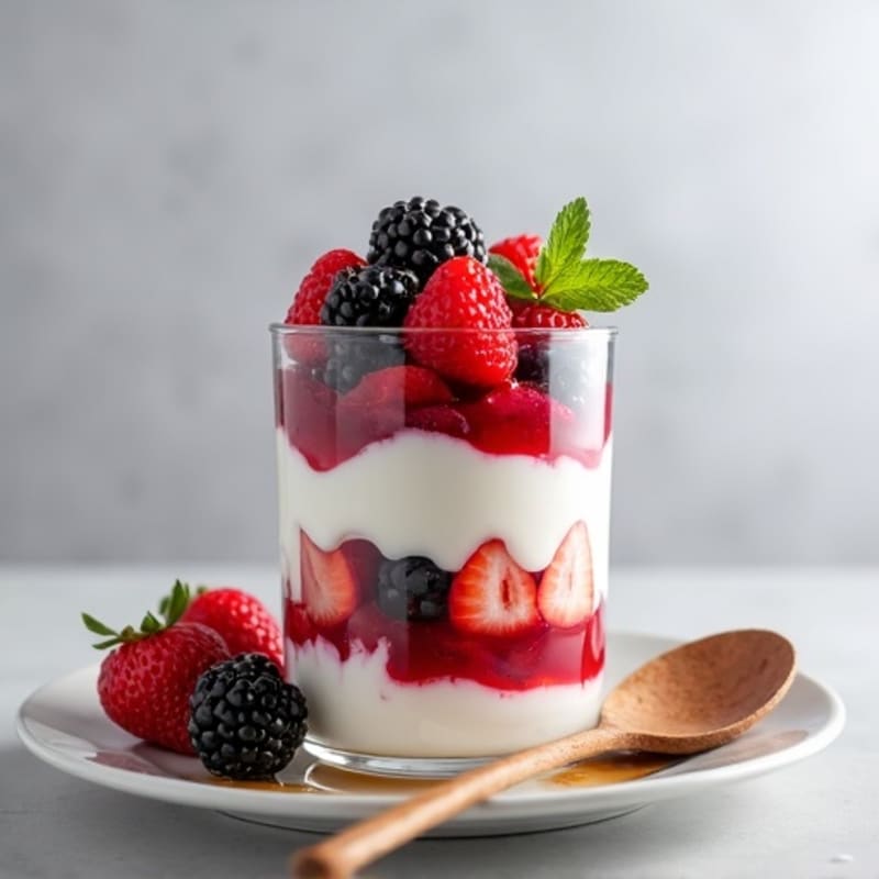 Greek Yogurt Protein Parfait with Mixed Berries