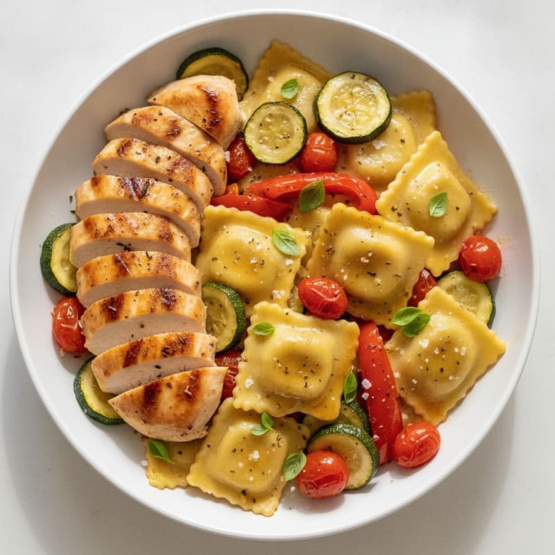 Four Cheese Ravioli with Roasted Vegetables