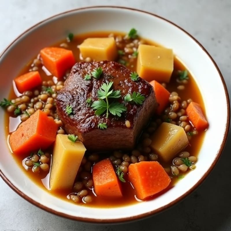 Hearty Tender Lamb Shank Stew with Root Vegetables