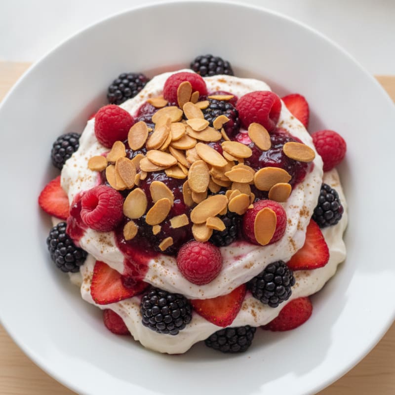 Greek Yogurt Protein Parfait with Mixed Berries