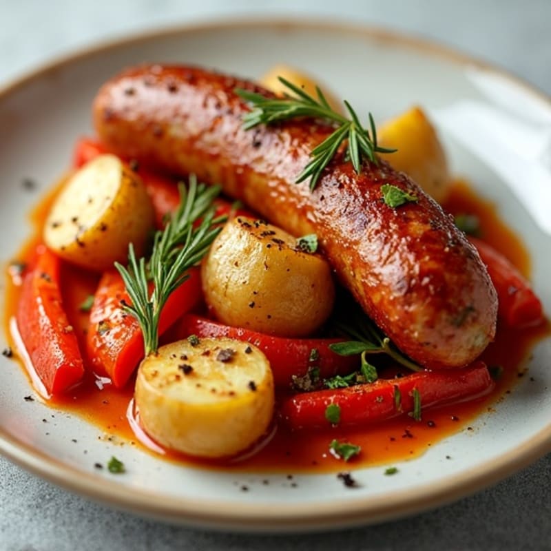 Herb-Roasted Sausage and Crispy Potato Bake