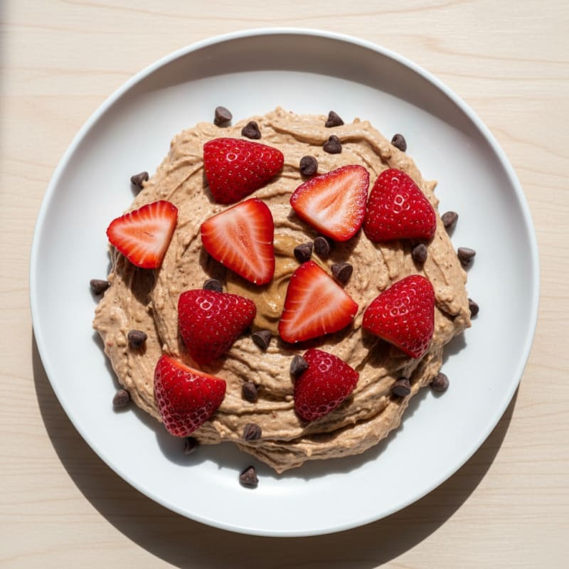 Protein Chocolate Mousse with Fresh Strawberries