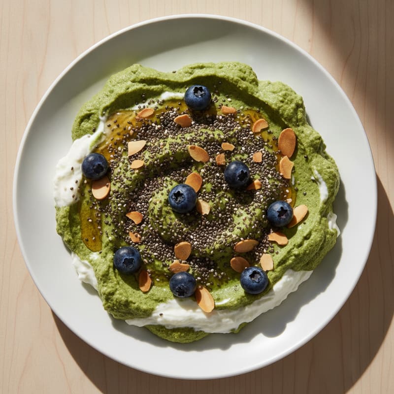Silky Protein Matcha Yogurt with Chia Seeds