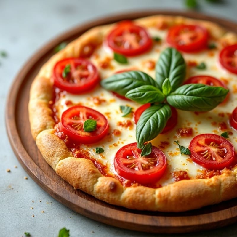 Crispy Chicken Crust Pizza with Fresh Tomato and Basil