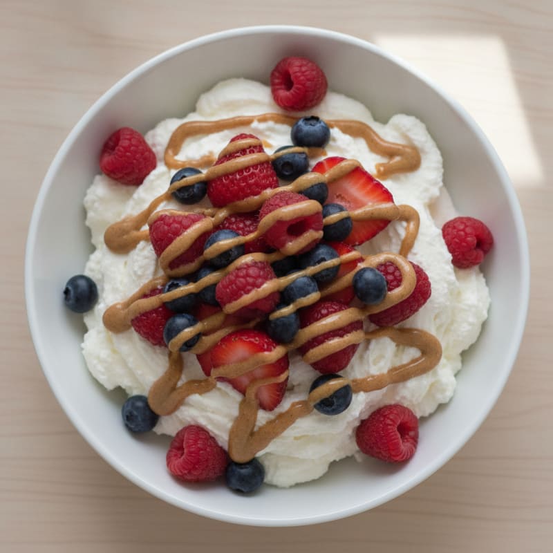 Greek Yogurt Protein Mousse with Mixed Berries
