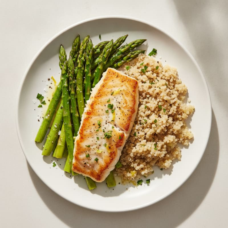 Pan-Seared Cod with Roasted Asparagus