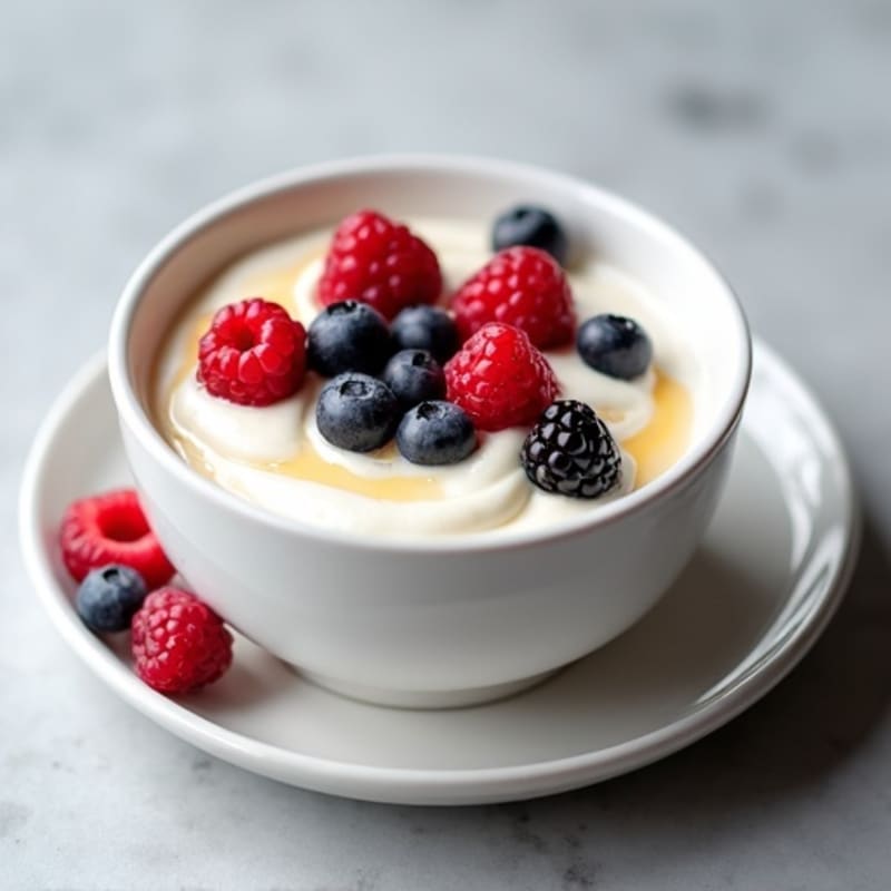 Silky Greek Yogurt Protein Pudding with Mixed Berries