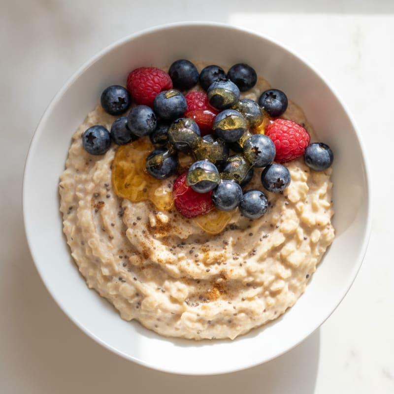 Overnight Oats with Berries and Honey