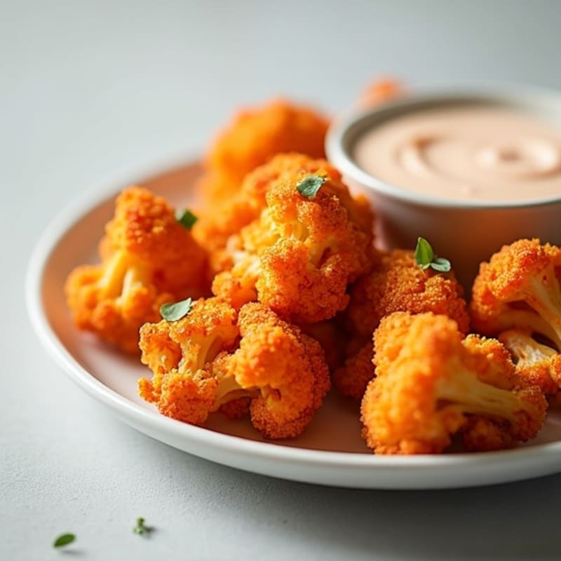 Crispy Buffalo Cauliflower with Creamy Cashew Ranch