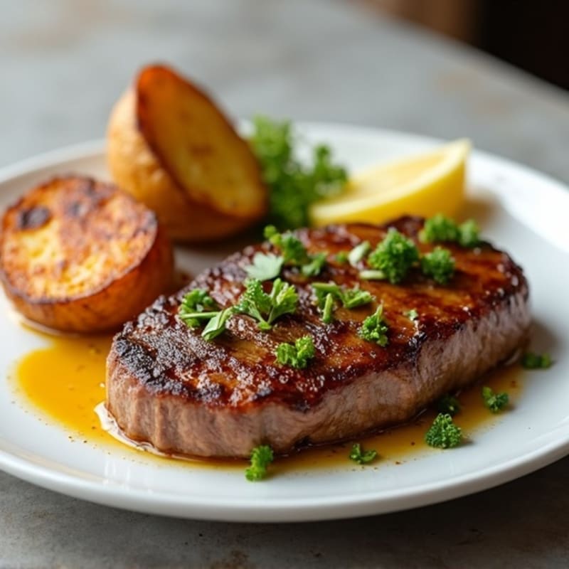 Garlic Butter Steak with Crispy Roasted Potatoes