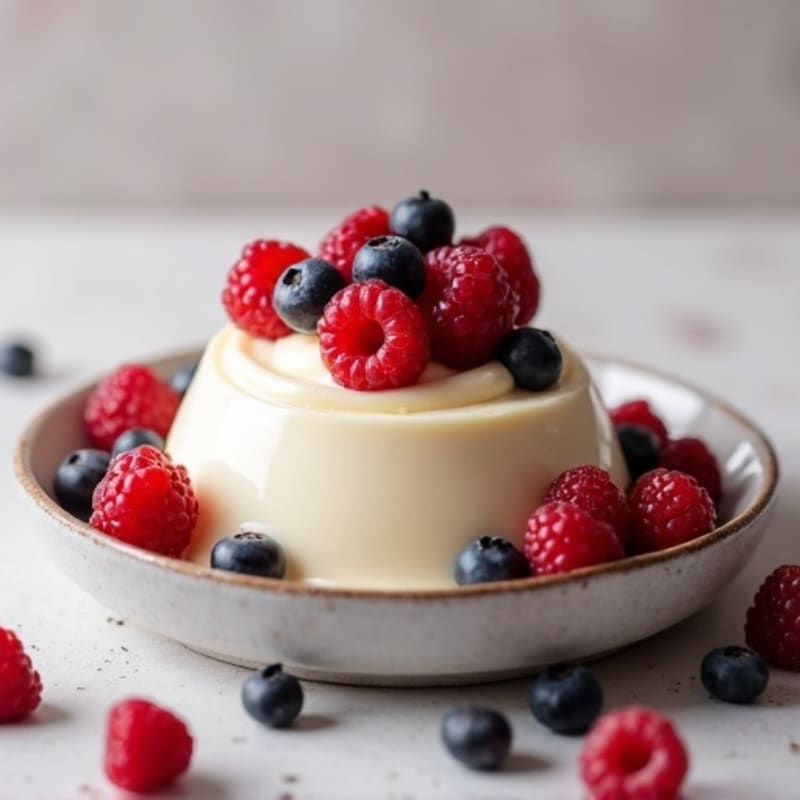 Cottage Cheese Protein Pudding with Mixed Berries