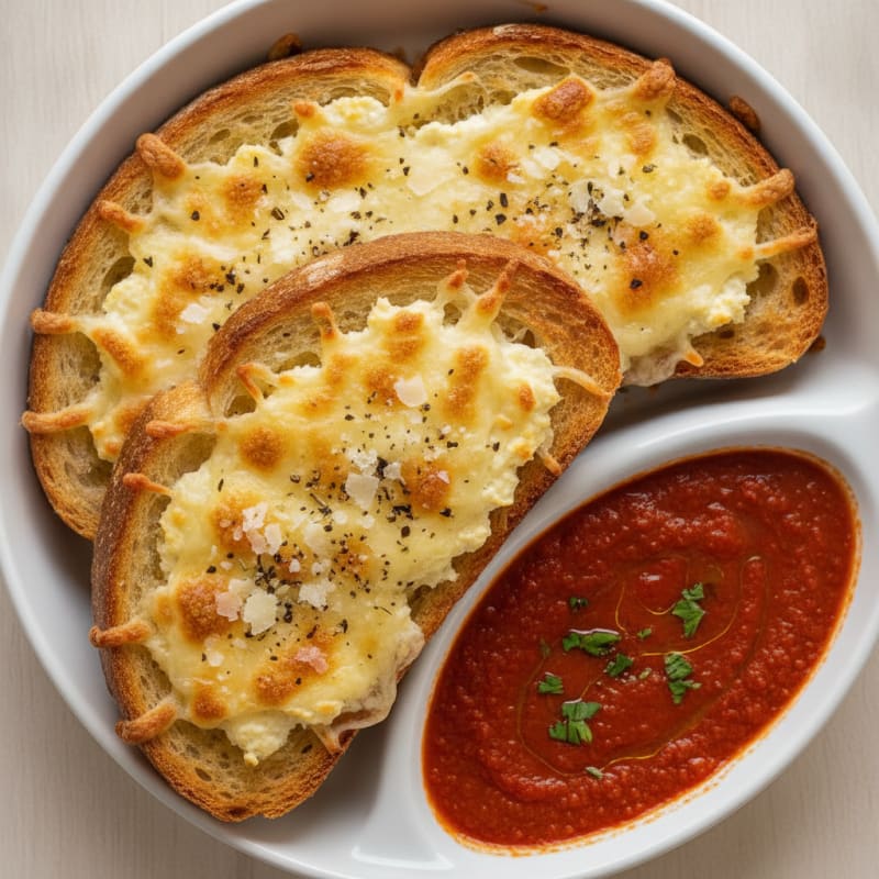 Garlic Cheese Bread with Warm Marinara