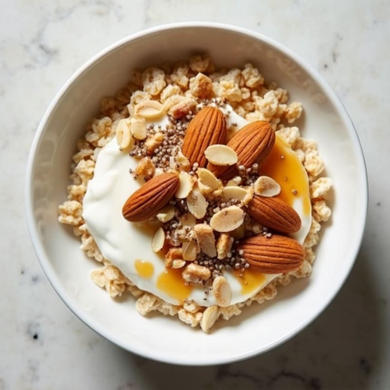 Creamy Greek Yogurt Oatmeal with Nuts and Seeds