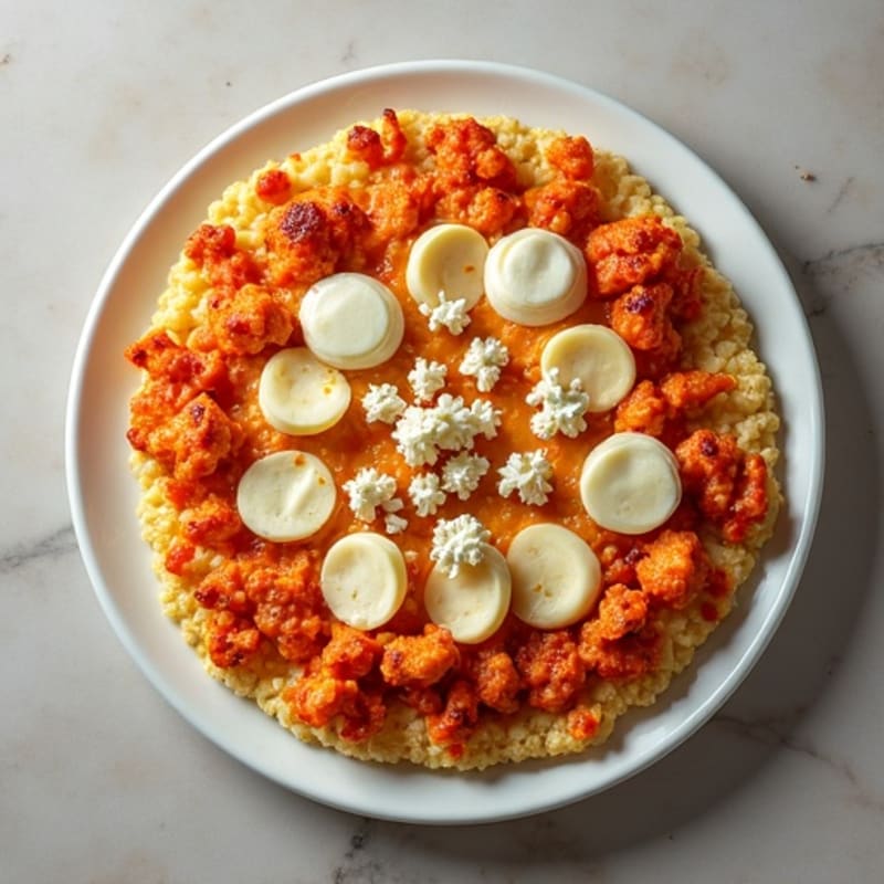 Spicy Buffalo Chicken Pizza with Crispy Cauliflower Crust