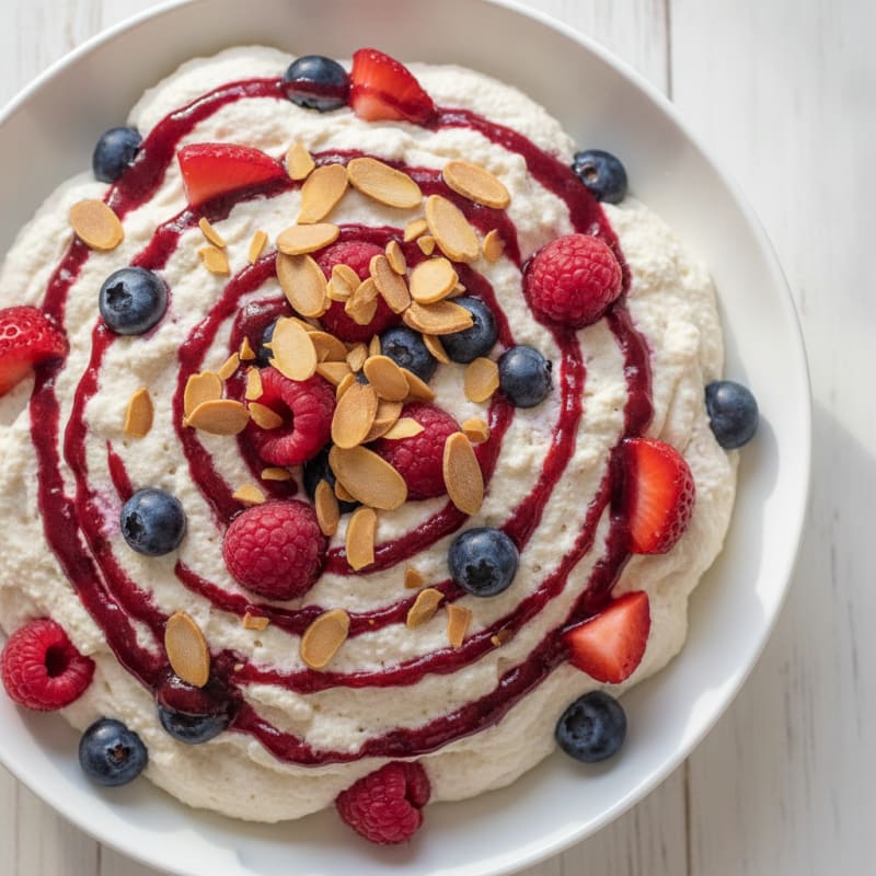 Silky Greek Yogurt Protein Mousse with Mixed Berries
